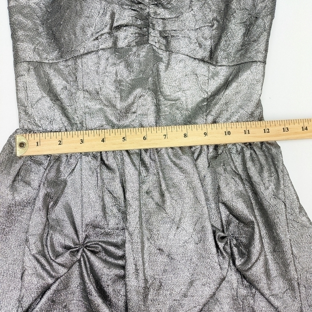 Le Chateau metallic grey silver strapless mini dress size XS - Picture 6 of 14